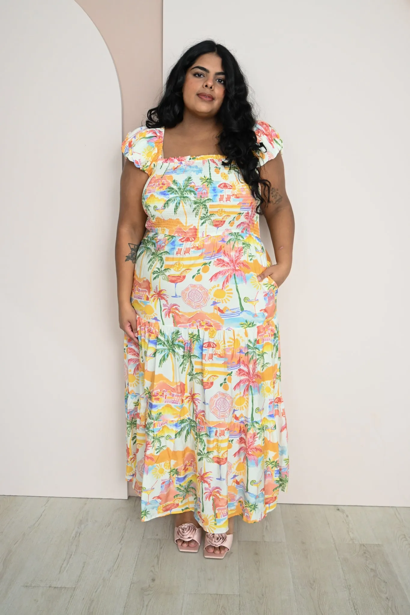 CURVE Tropical Midi dress sold by Valencia Boutique product image thumbnail 3