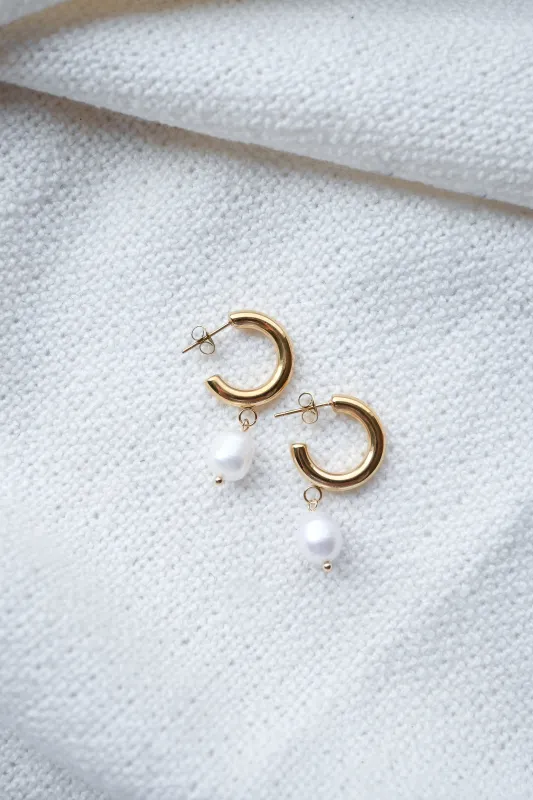 Pearl Hoop sold by Valencia Boutique