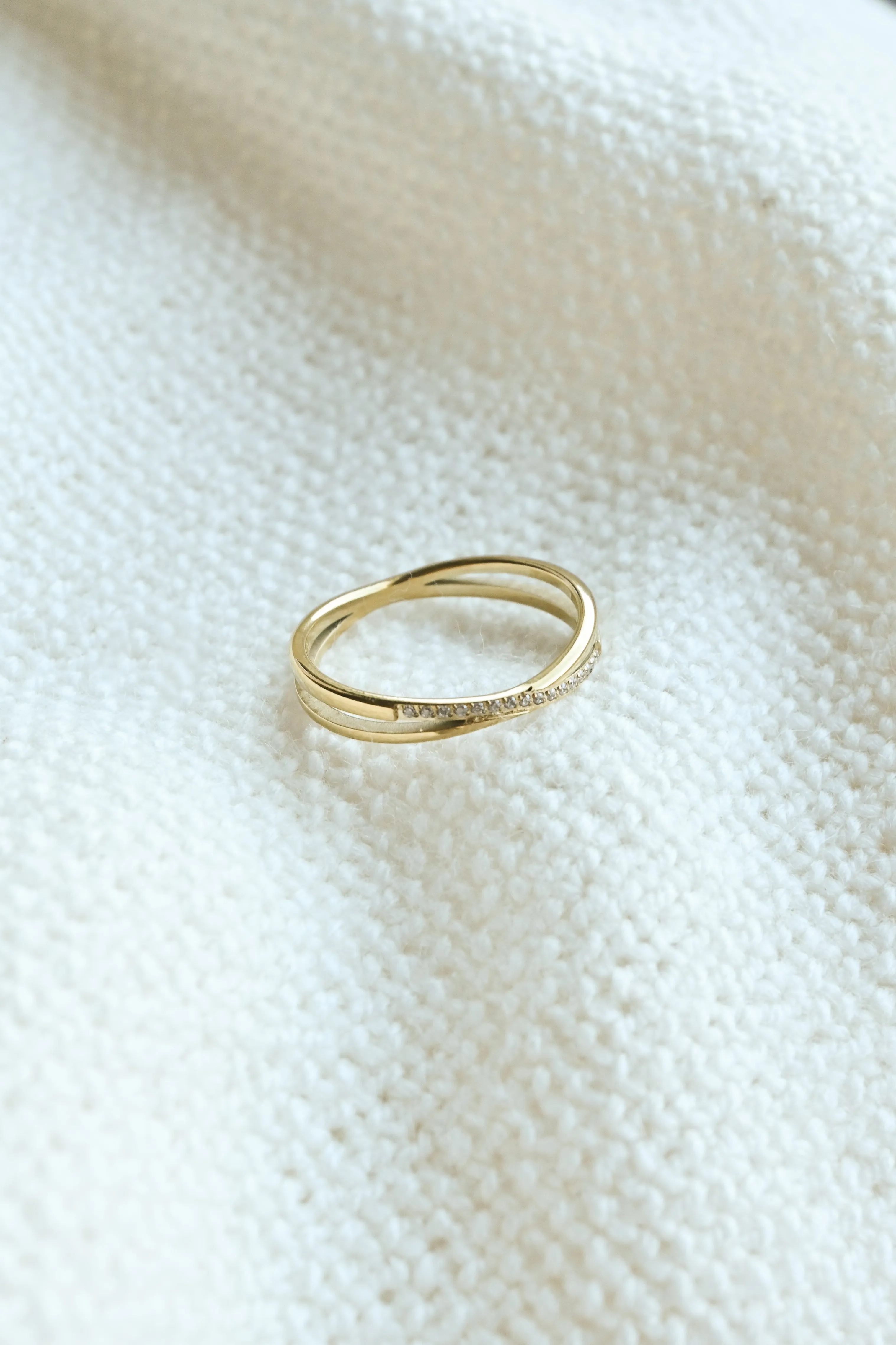 Twist Pave Ring sold by Valencia Boutique