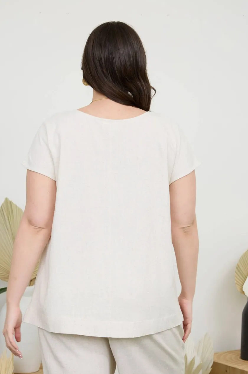 CURVE Linen Tee (2 colors) sold by Valencia Boutique product image thumbnail 5
