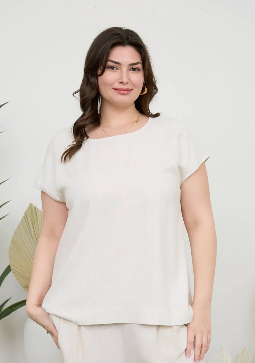 CURVE Linen Tee (2 colors) sold by Valencia Boutique product image thumbnail 4
