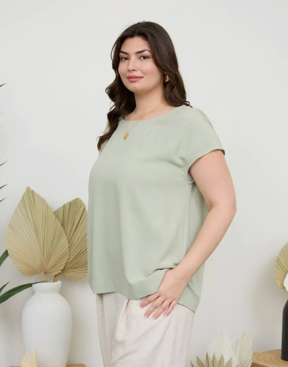 CURVE Linen Tee (2 colors) sold by Valencia Boutique product image thumbnail 3