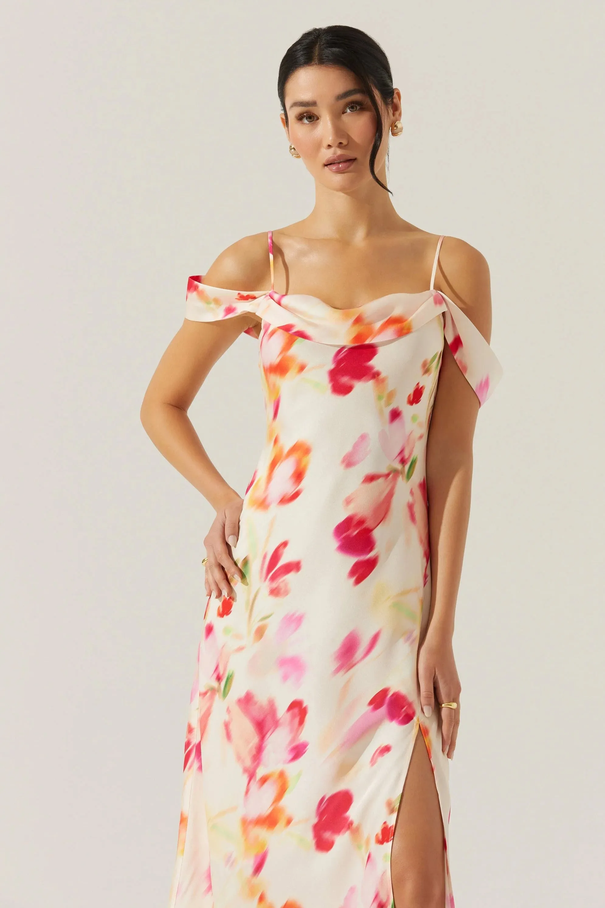 Watercolor Floral Slip Dress sold by Valencia Boutique product image thumbnail 4