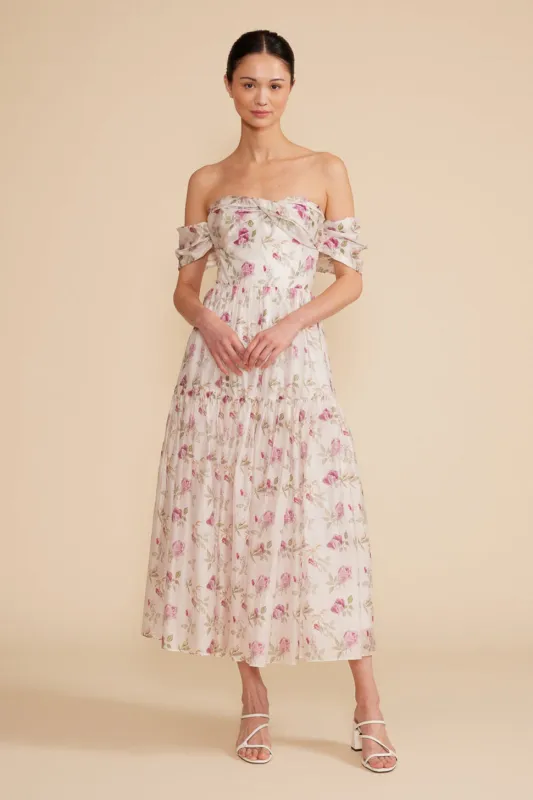 Catarina OTS Floral Dress sold by Valencia Boutique