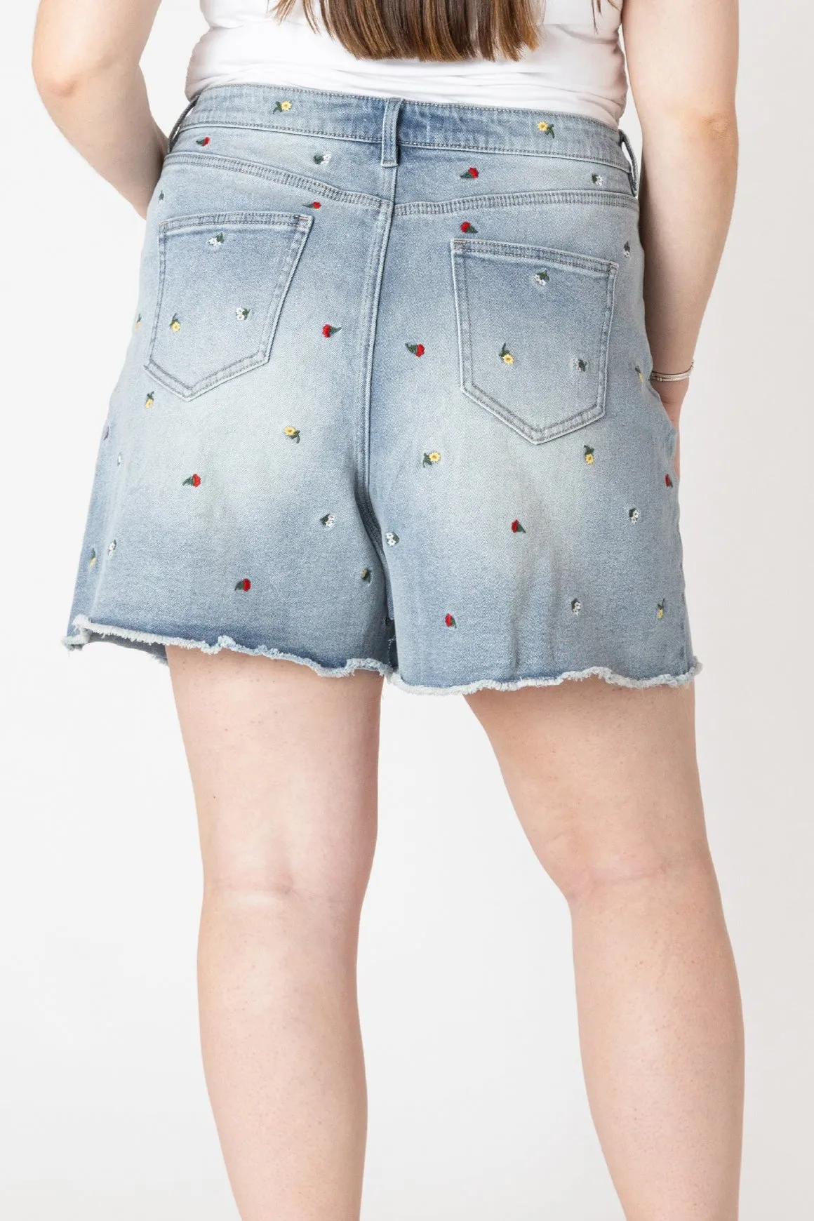 CURVE Embroidered Jean Shorts sold by Valencia Boutique product image thumbnail 2