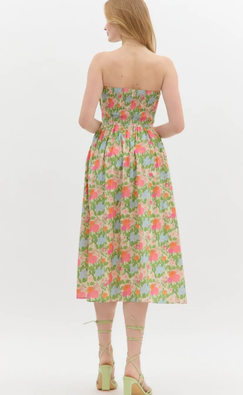 Pleated Strapless Midi Dress (S-2X) sold by Valencia Boutique product image thumbnail 5