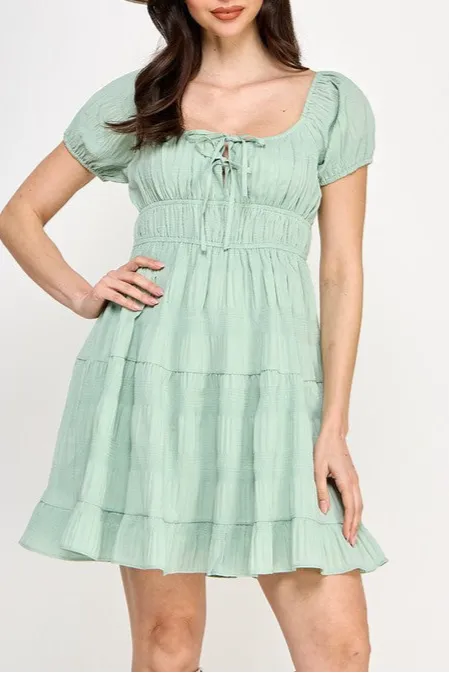 Crinkle SS Mini Dress (S-3X) sold by Valencia Boutique