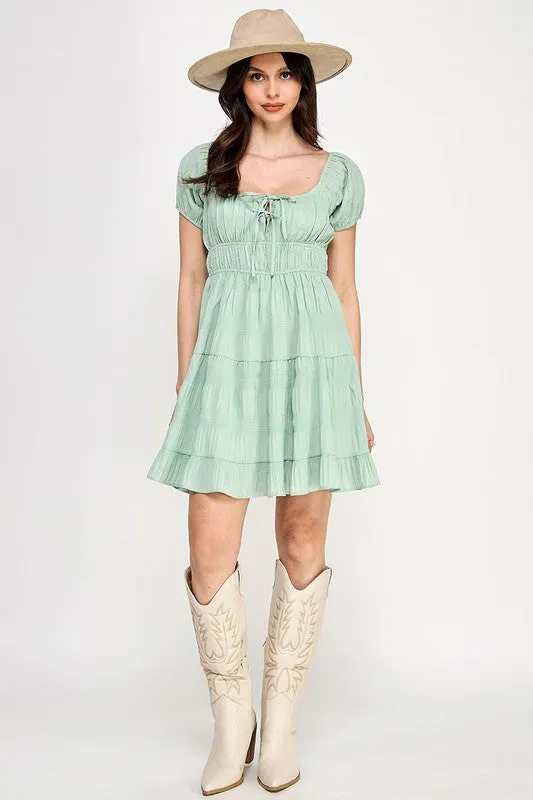 Crinkle SS Mini Dress (S-3X) sold by Valencia Boutique product image thumbnail 4