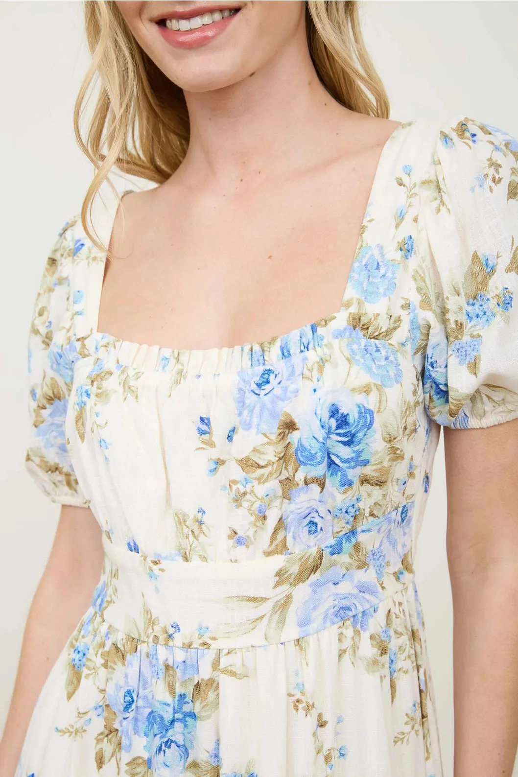 Short Sleeve Floral Midi Dress (S-3X) sold by Valencia Boutique product image thumbnail 4