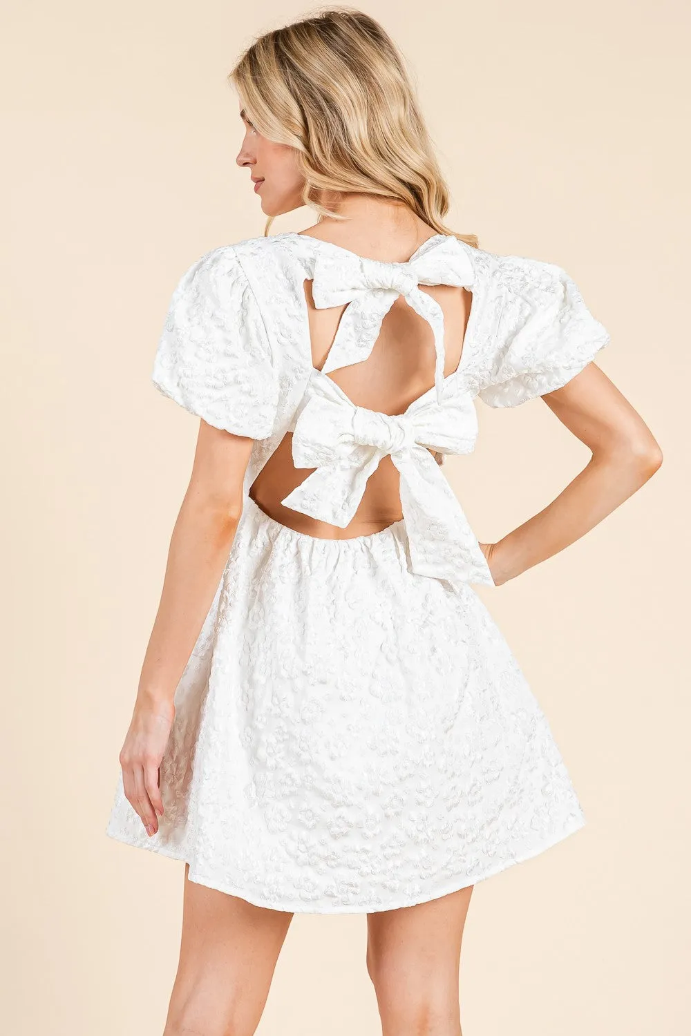 Bow Back Mini Dress (S-3X) sold by Valencia Boutique product image thumbnail 3