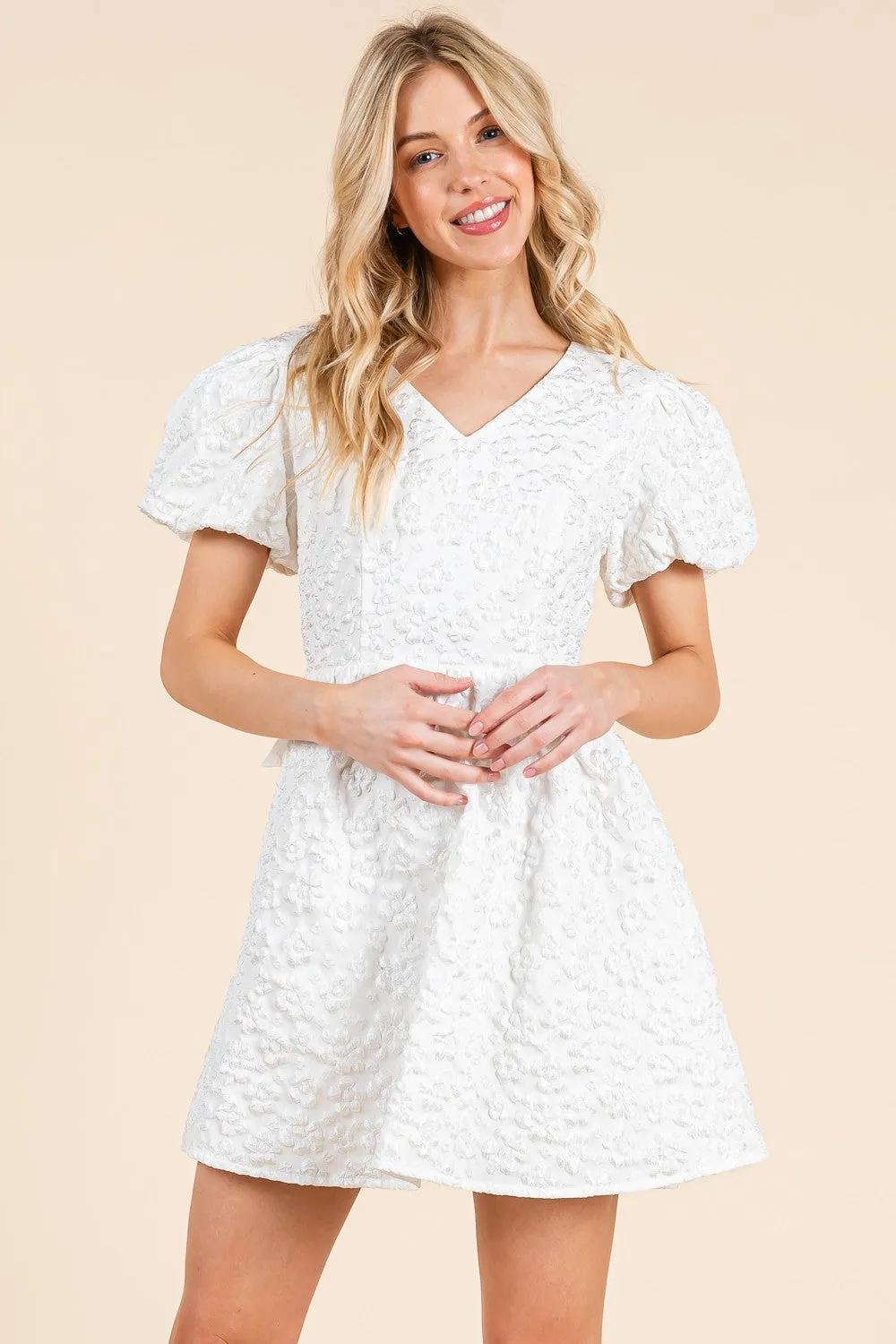 Bow Back Mini Dress (S-3X) sold by Valencia Boutique product image thumbnail 2