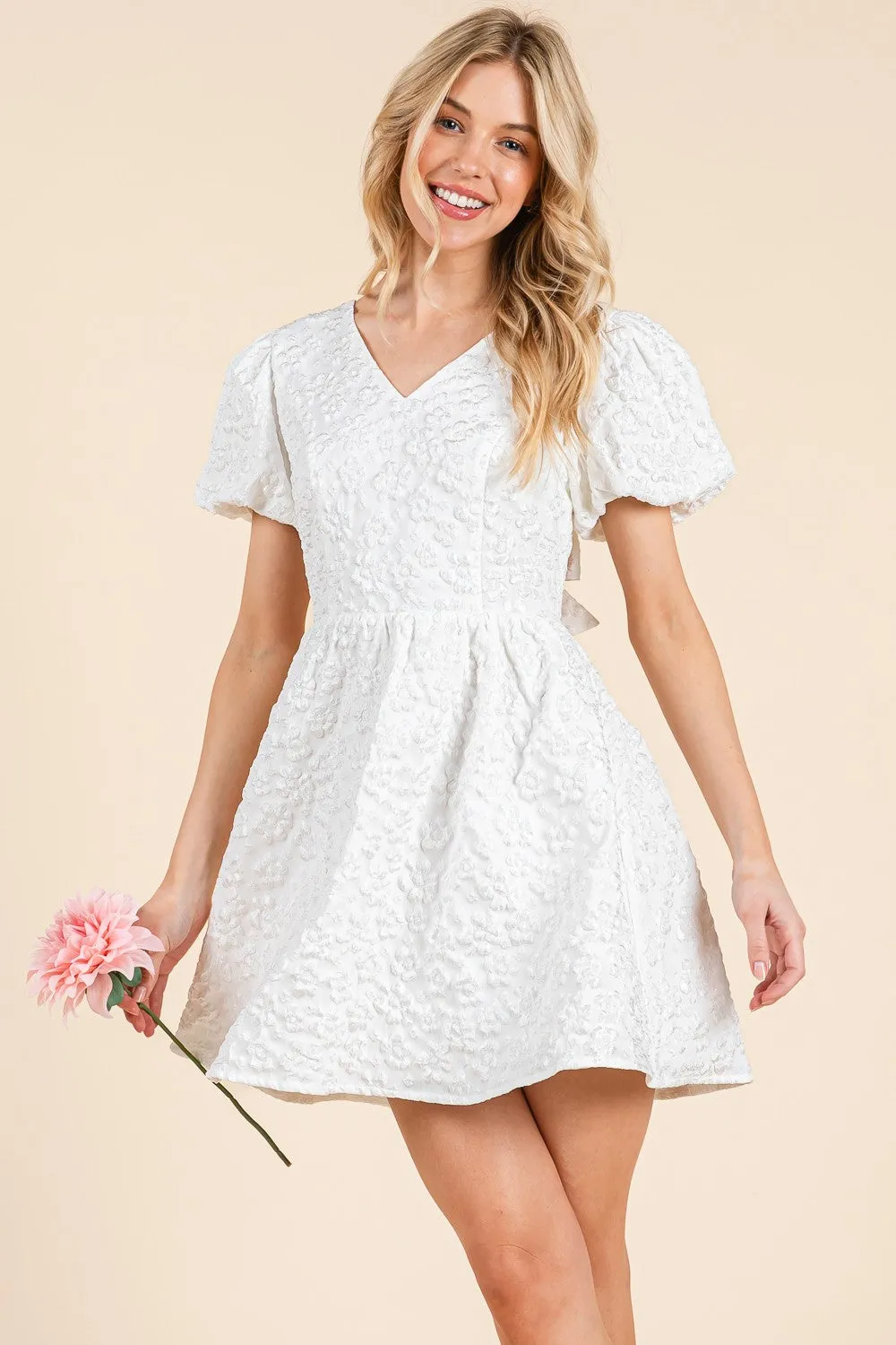 Bow Back Mini Dress (S-3X) sold by Valencia Boutique product image thumbnail 5