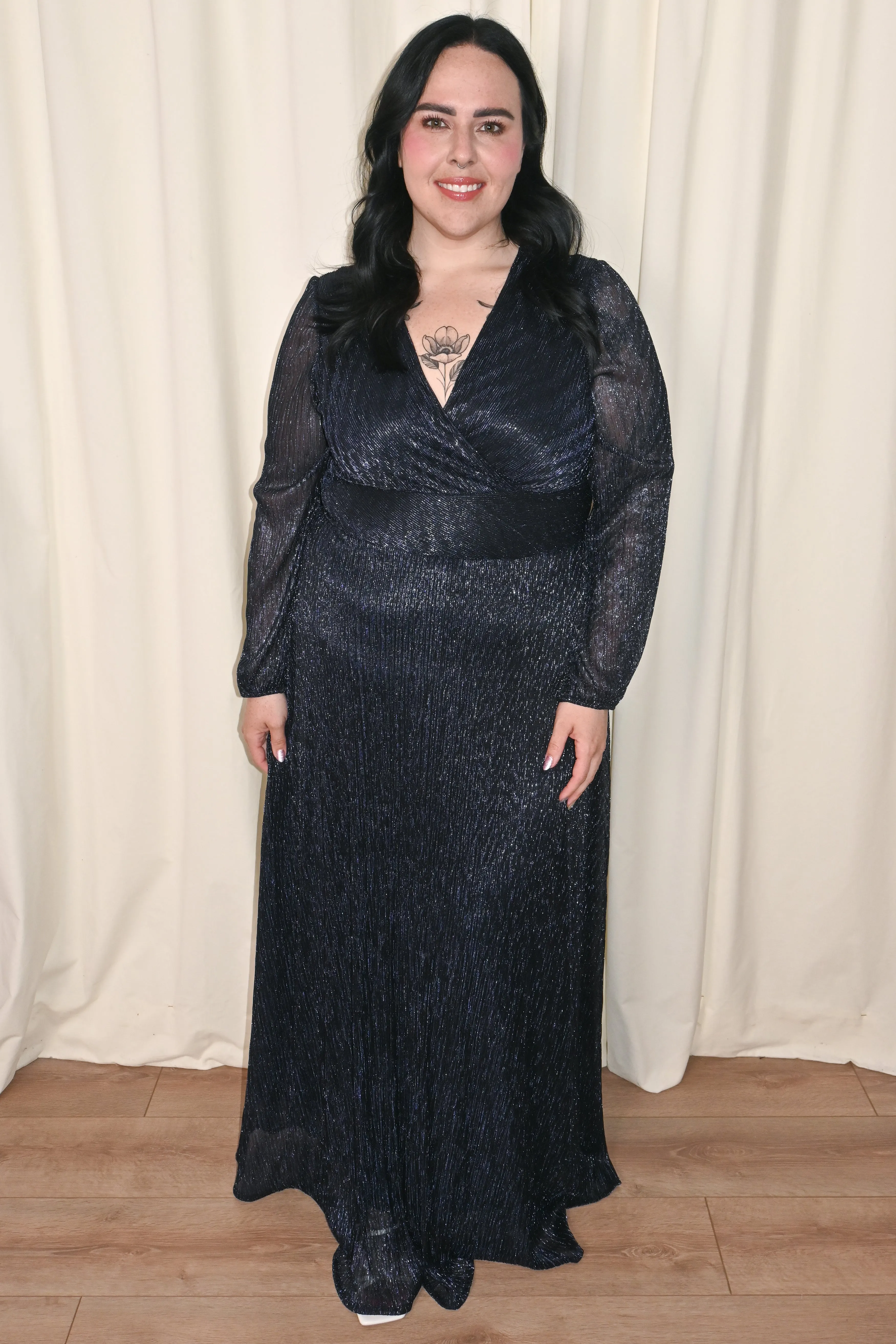 Lurex Long Sleeve Gown (6-22) sold by Valencia Boutique product image thumbnail 5