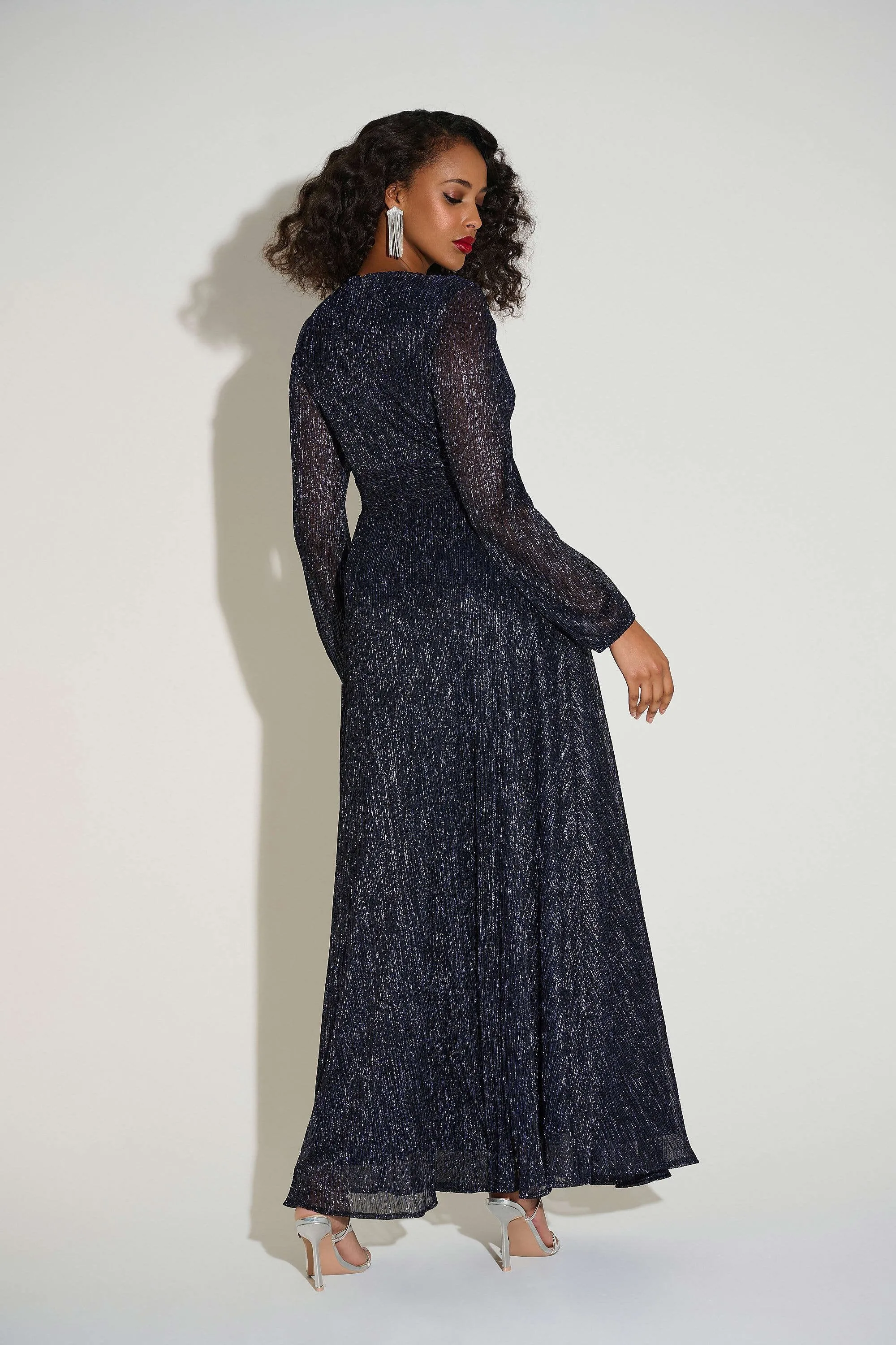 Lurex Long Sleeve Gown (6-22) sold by Valencia Boutique product image thumbnail 4