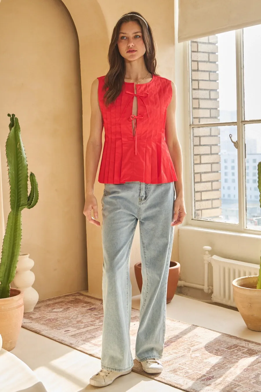Poplin Pleated Top (S-3X) sold by Valencia Boutique product image thumbnail 5