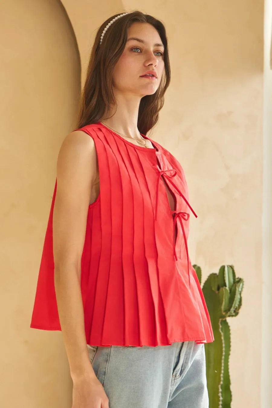 Poplin Pleated Top (S-3X) sold by Valencia Boutique product image thumbnail 4