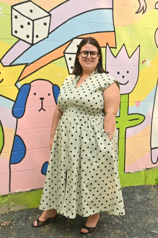 Polka Dot Midi Dress (S-2X) sold by Valencia Boutique