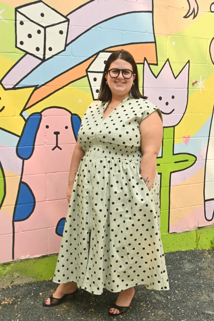 Polka Dot Midi Dress (S-2X) sold by Valencia Boutique