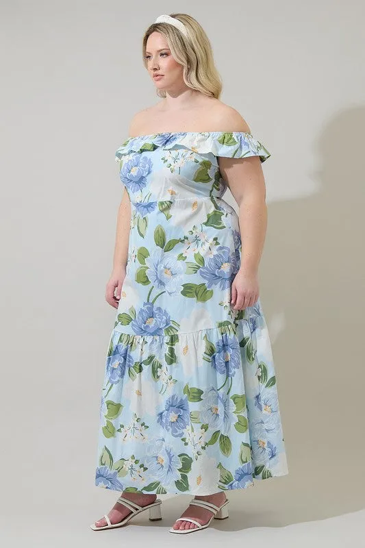 Sloane Floral OTS Midi Dress (XS-3X) sold by Valencia Boutique product image thumbnail 2