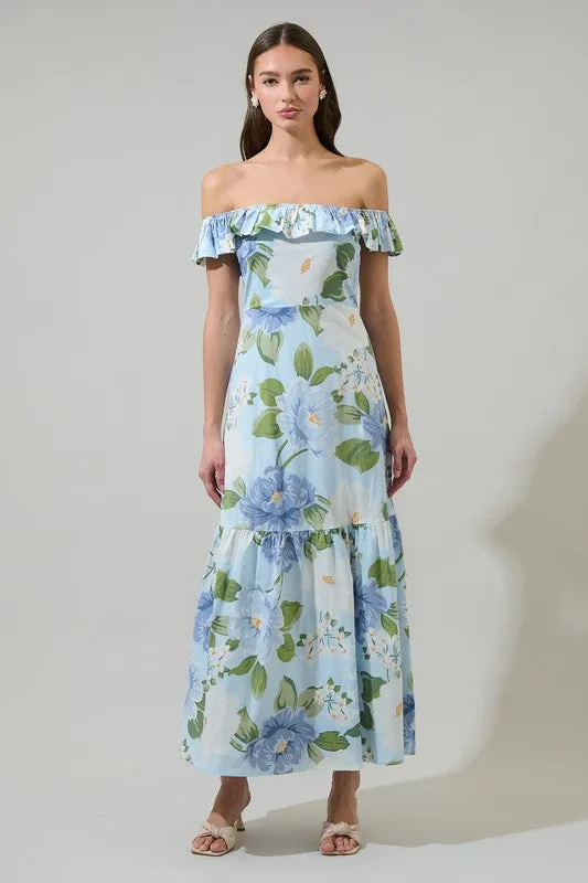 Sloane Floral OTS Midi Dress (XS-3X) sold by Valencia Boutique product image thumbnail 4