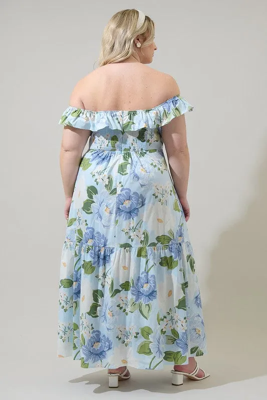 Sloane Floral OTS Midi Dress (XS-3X) sold by Valencia Boutique product image thumbnail 3