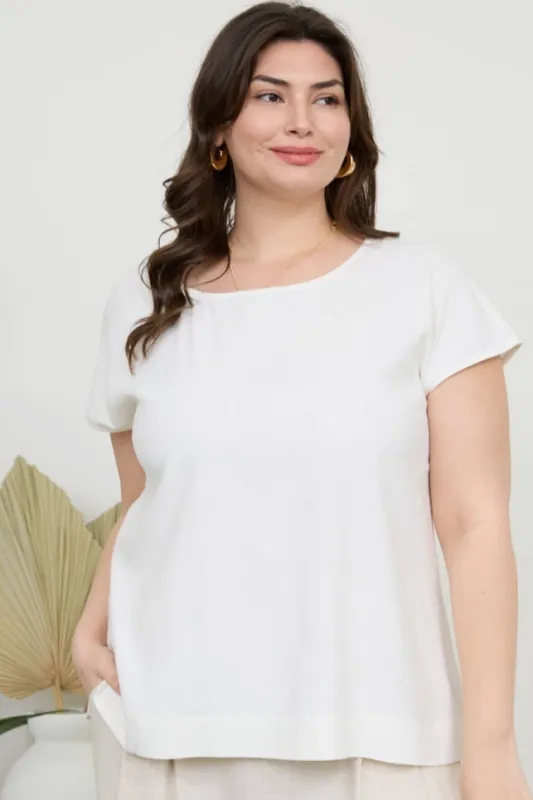 CURVE Linen Tee sold by Valencia Boutique