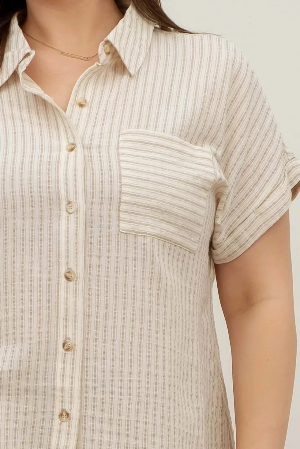 CURVE Linen Stripe Top sold by Valencia Boutique product image thumbnail 4