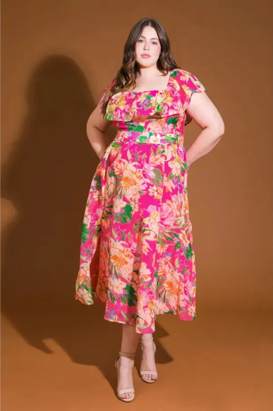 CURVE OTS Midi Dress sold by Valencia Boutique