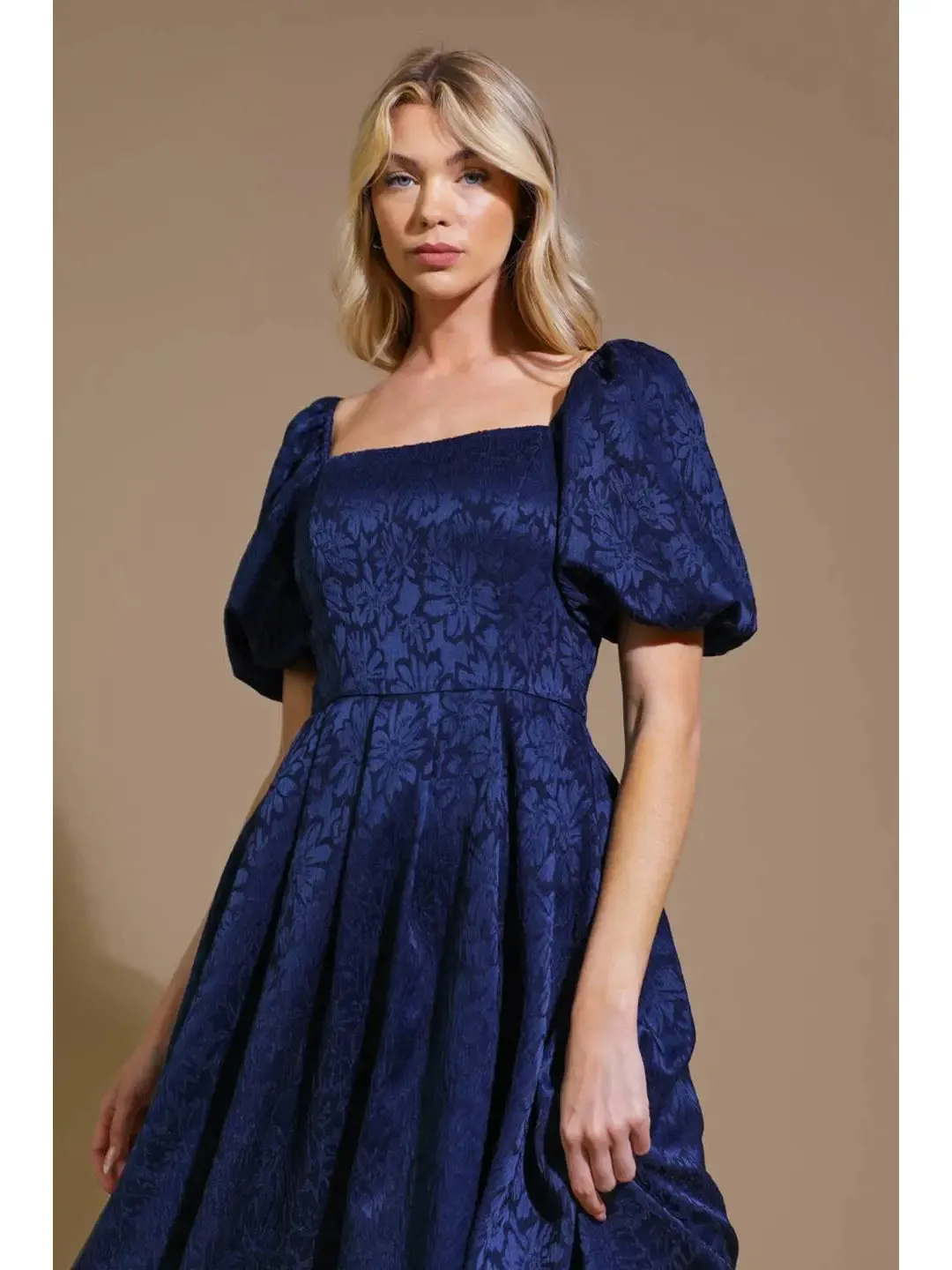 Tonal Floral Fit & Flare Midi Dress sold by Valencia Boutique product image thumbnail 2