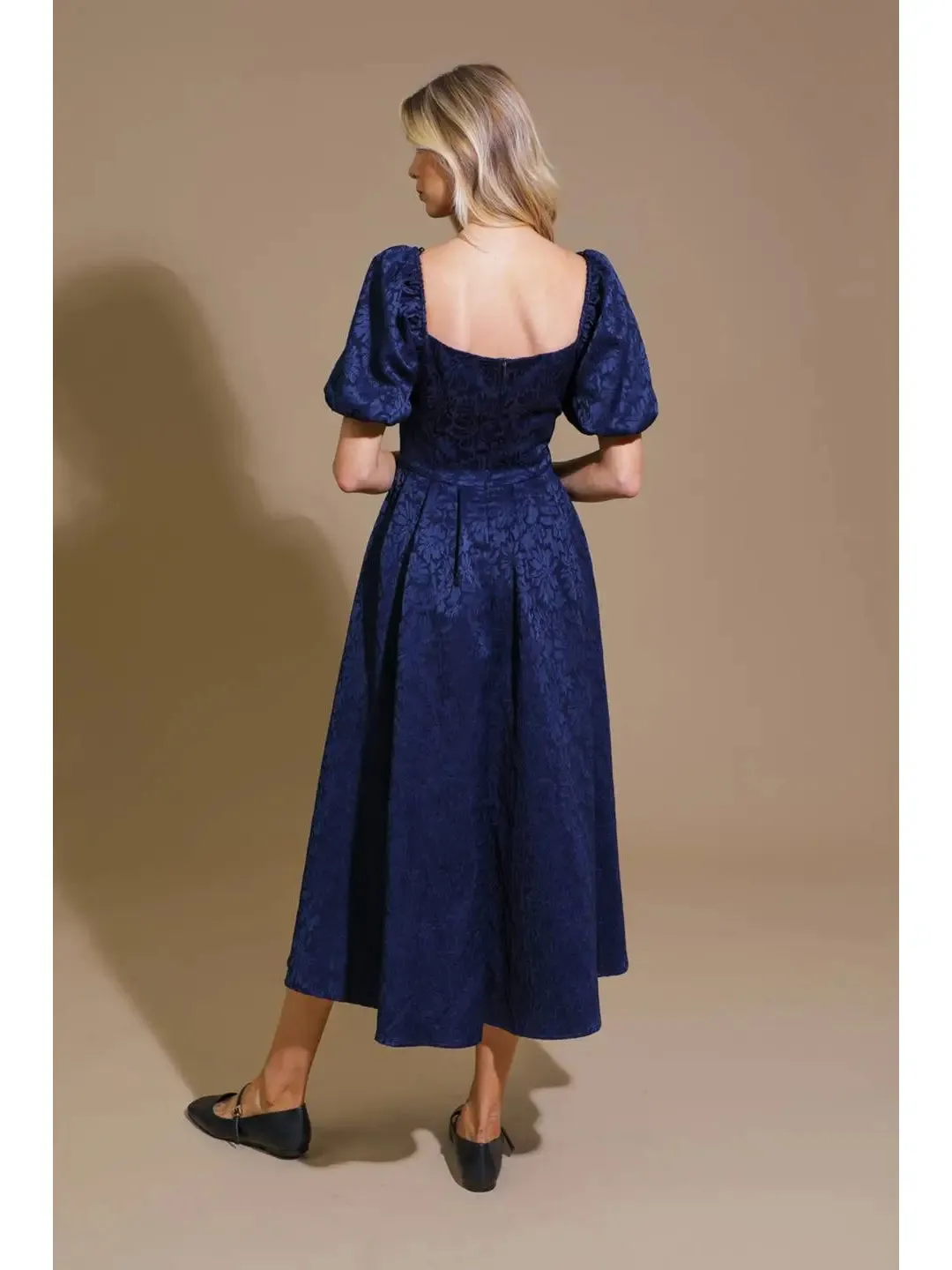 Tonal Floral Fit & Flare Midi Dress sold by Valencia Boutique product image thumbnail 3