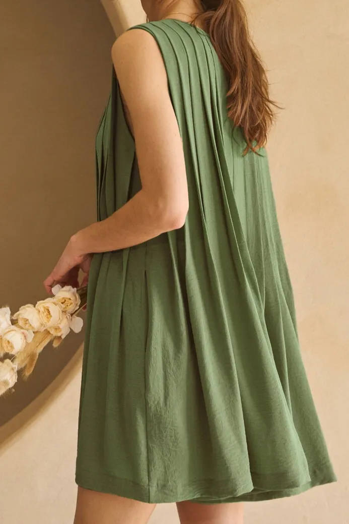 Pleated Sleeveless Romper (S-3X) sold by Valencia Boutique product image thumbnail 4