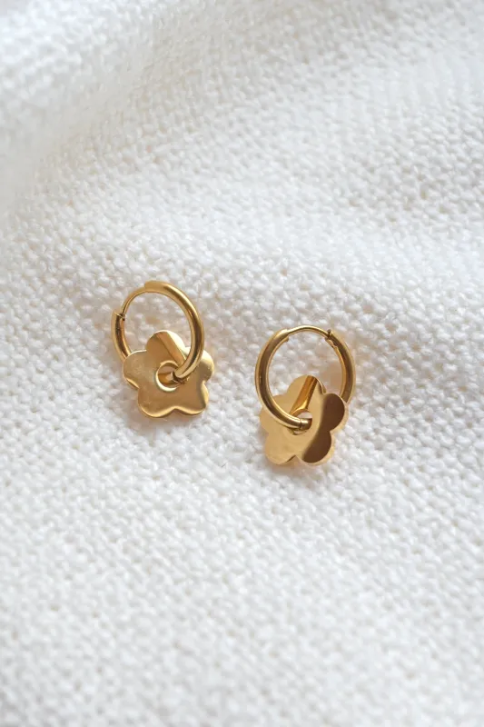 Flower Hoop Earring sold by Valencia Boutique