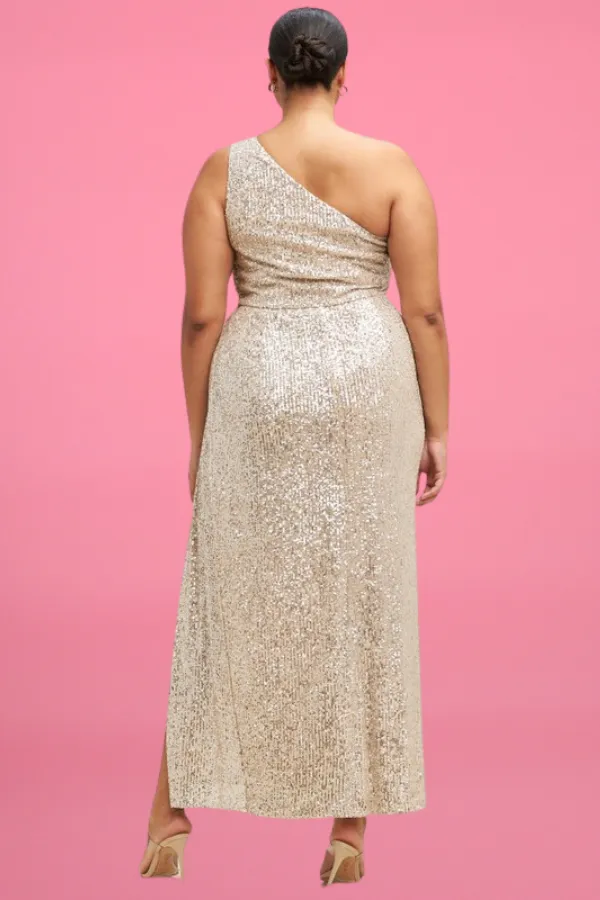 CURVE One Shoulder Sequin Dress sold by Valencia Boutique product image thumbnail 2