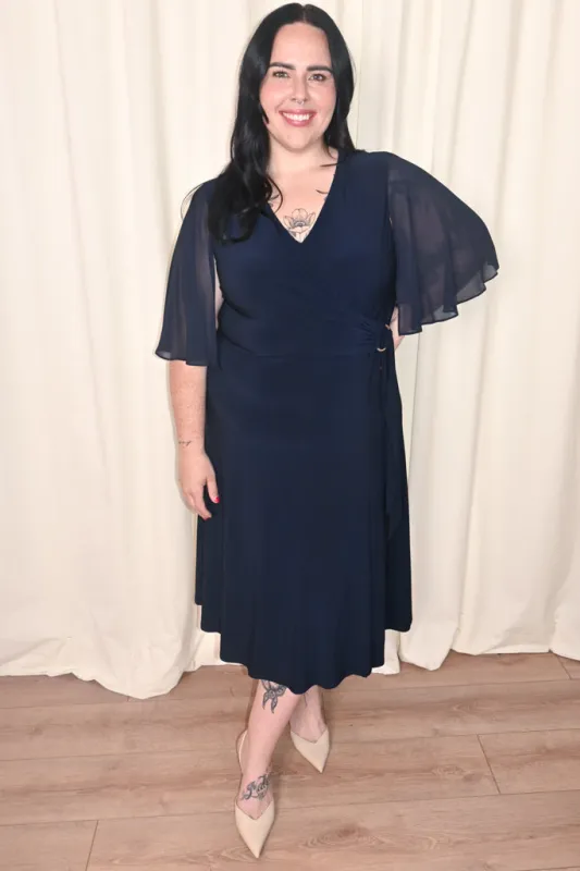 CURVE Silky Knit with Chiffon Cape sold by Valencia Boutique