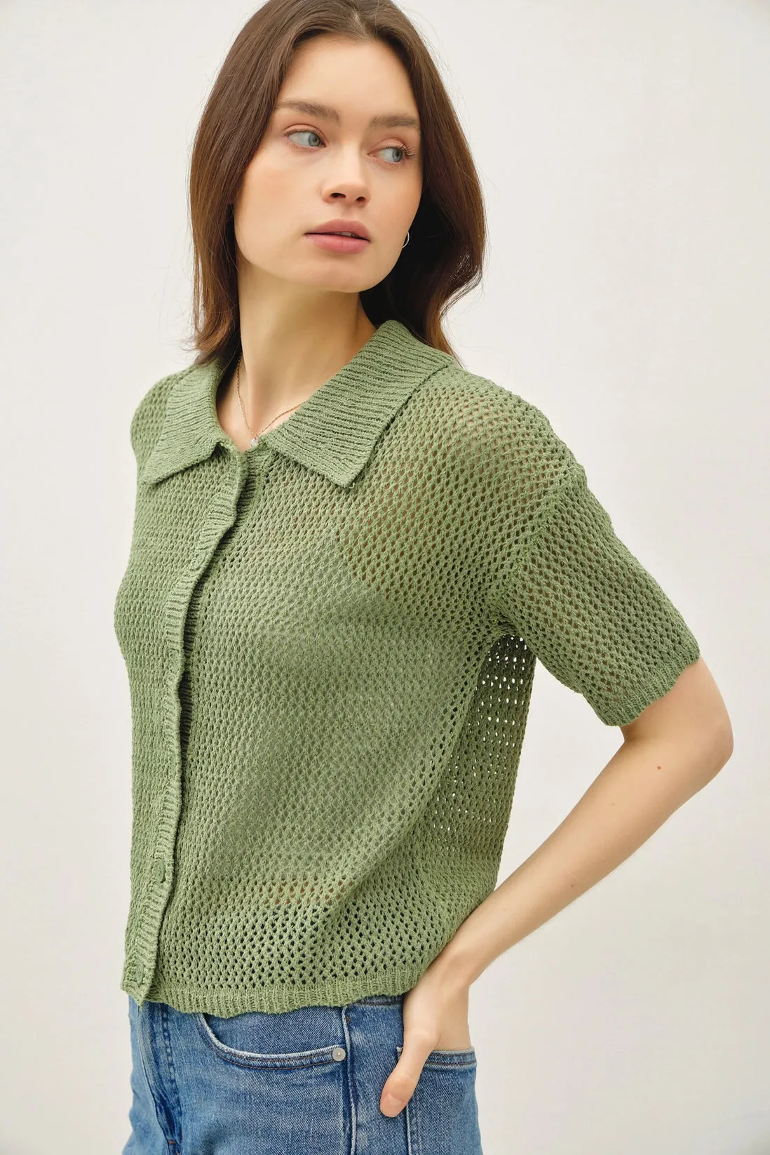 Crochet Knit SS Top sold by Valencia Boutique product image thumbnail 2