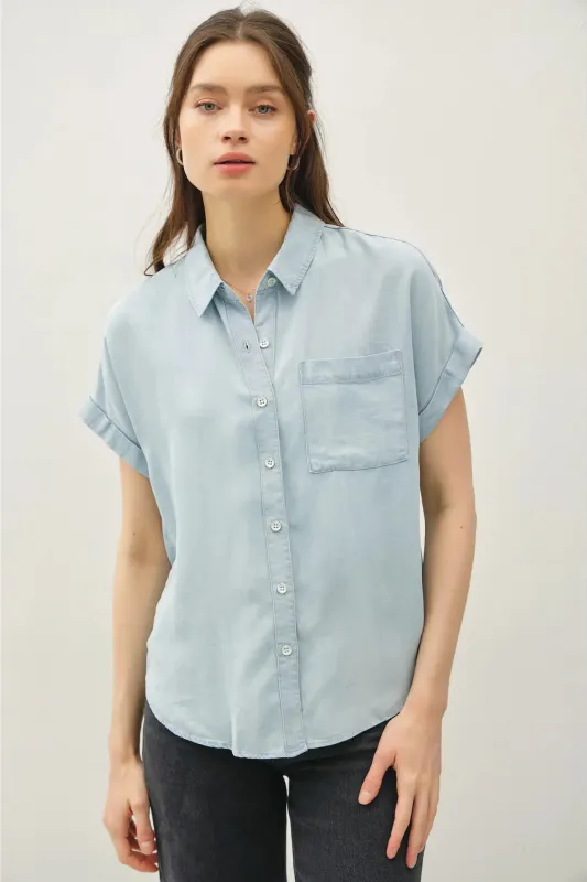 Chambray SS Shirt sold by Valencia Boutique