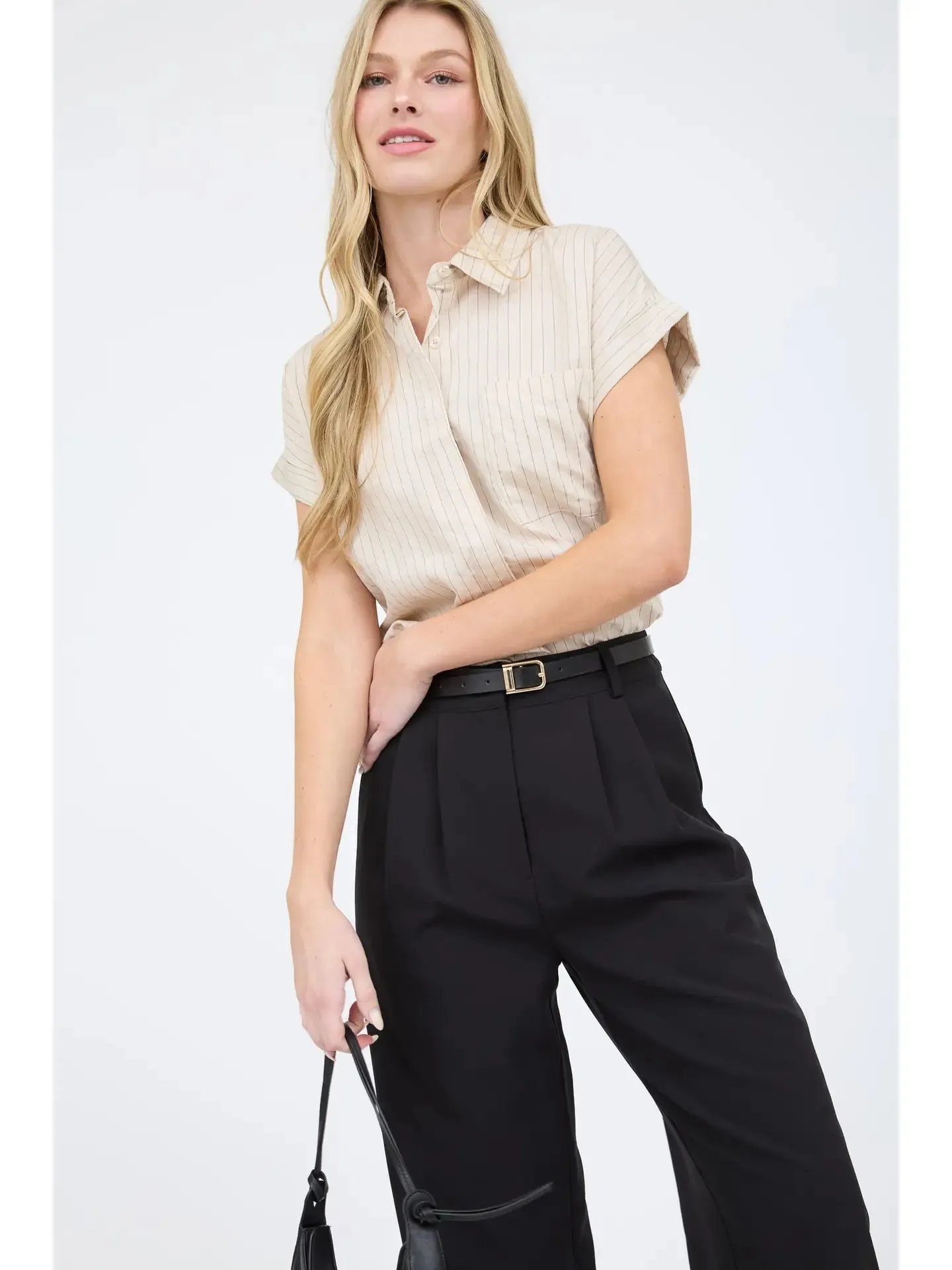 Striped Lightweight Button Up (S-XXXL) sold by Valencia Boutique product image thumbnail 5