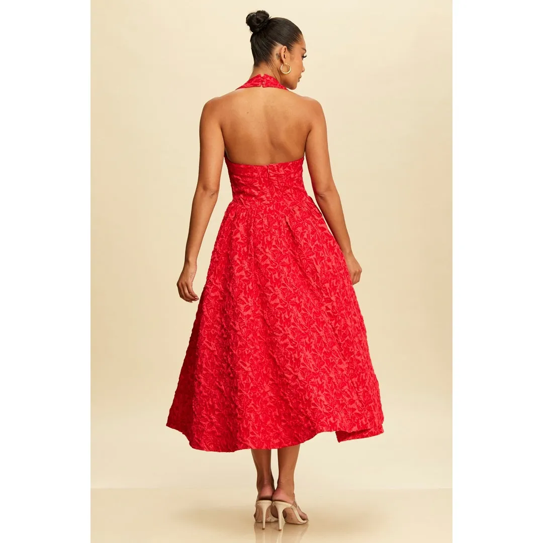 Jacquard Halter Midi Dress sold by Valencia Boutique product image thumbnail 2