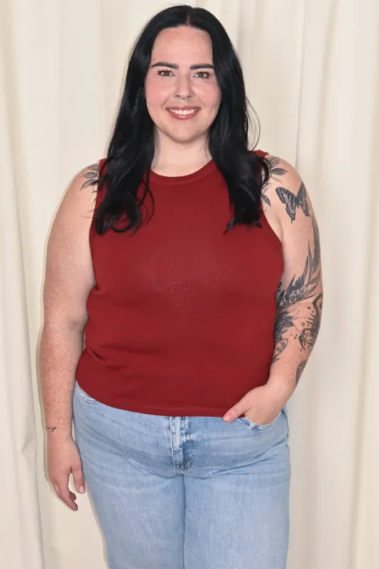 CURVE Ribbed Tank sold by Valencia Boutique