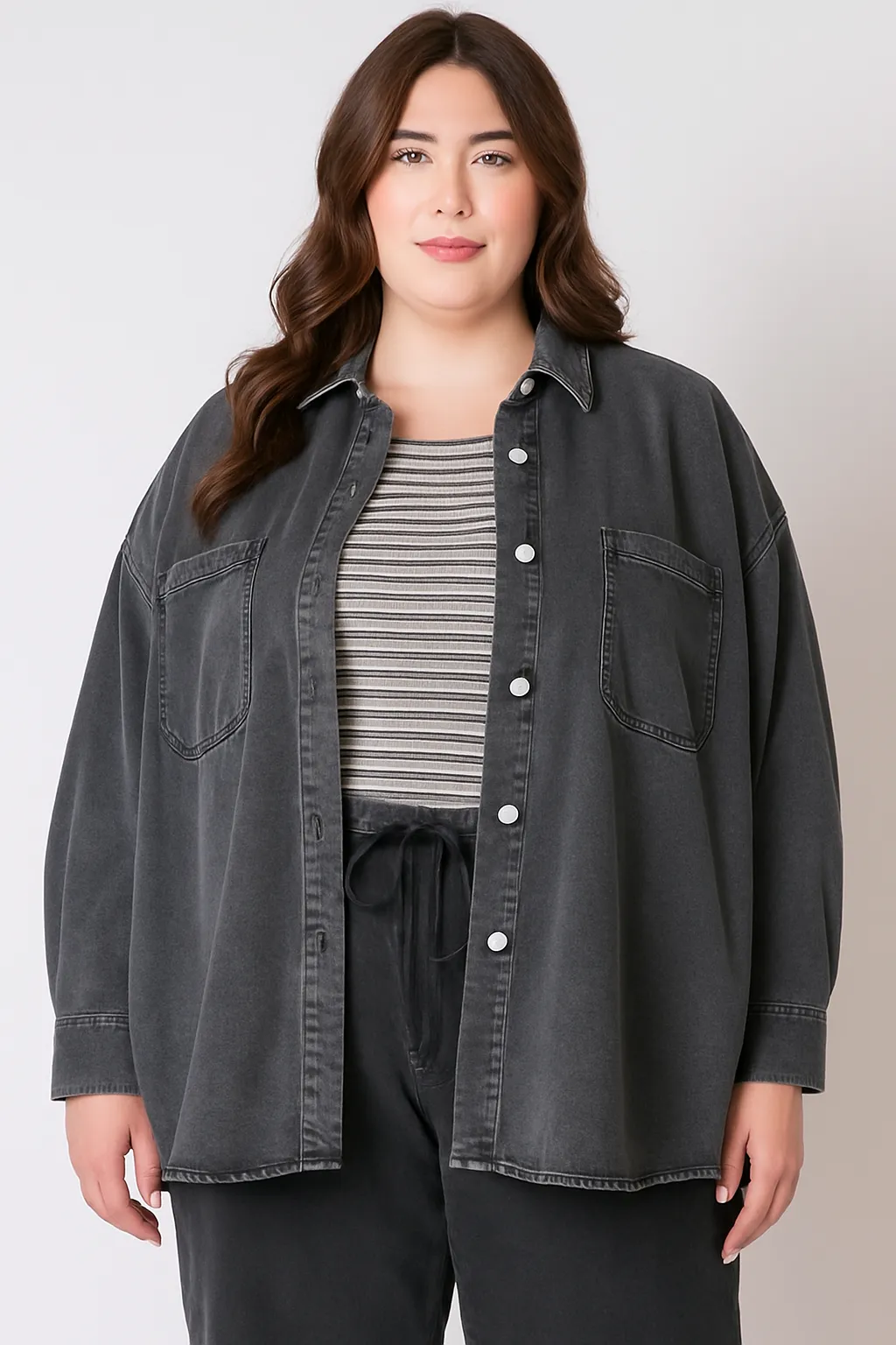 CURVE Knit Denim Shirt sold by Valencia Boutique