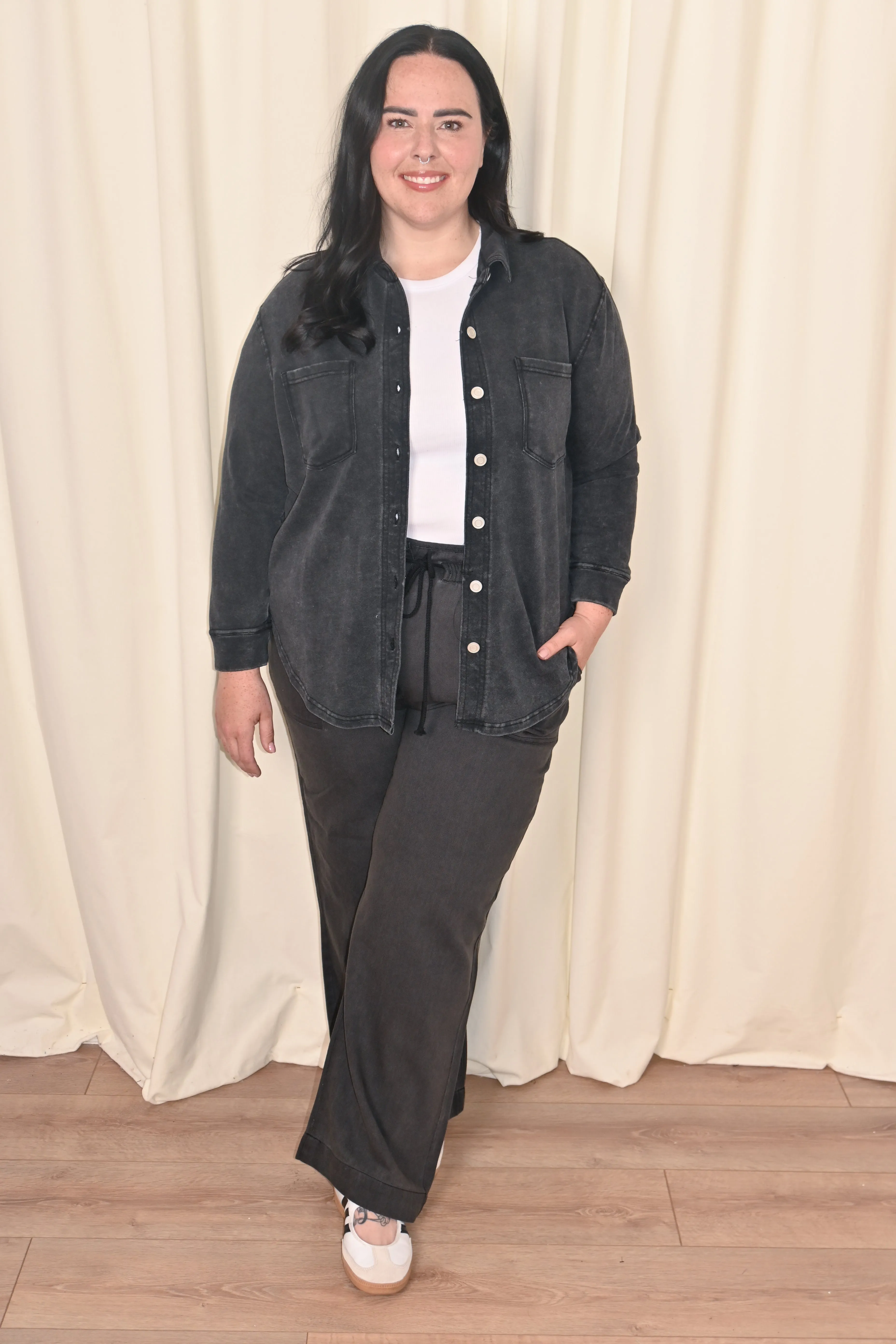 CURVE Knit Denim Shirt sold by Valencia Boutique product image thumbnail 3