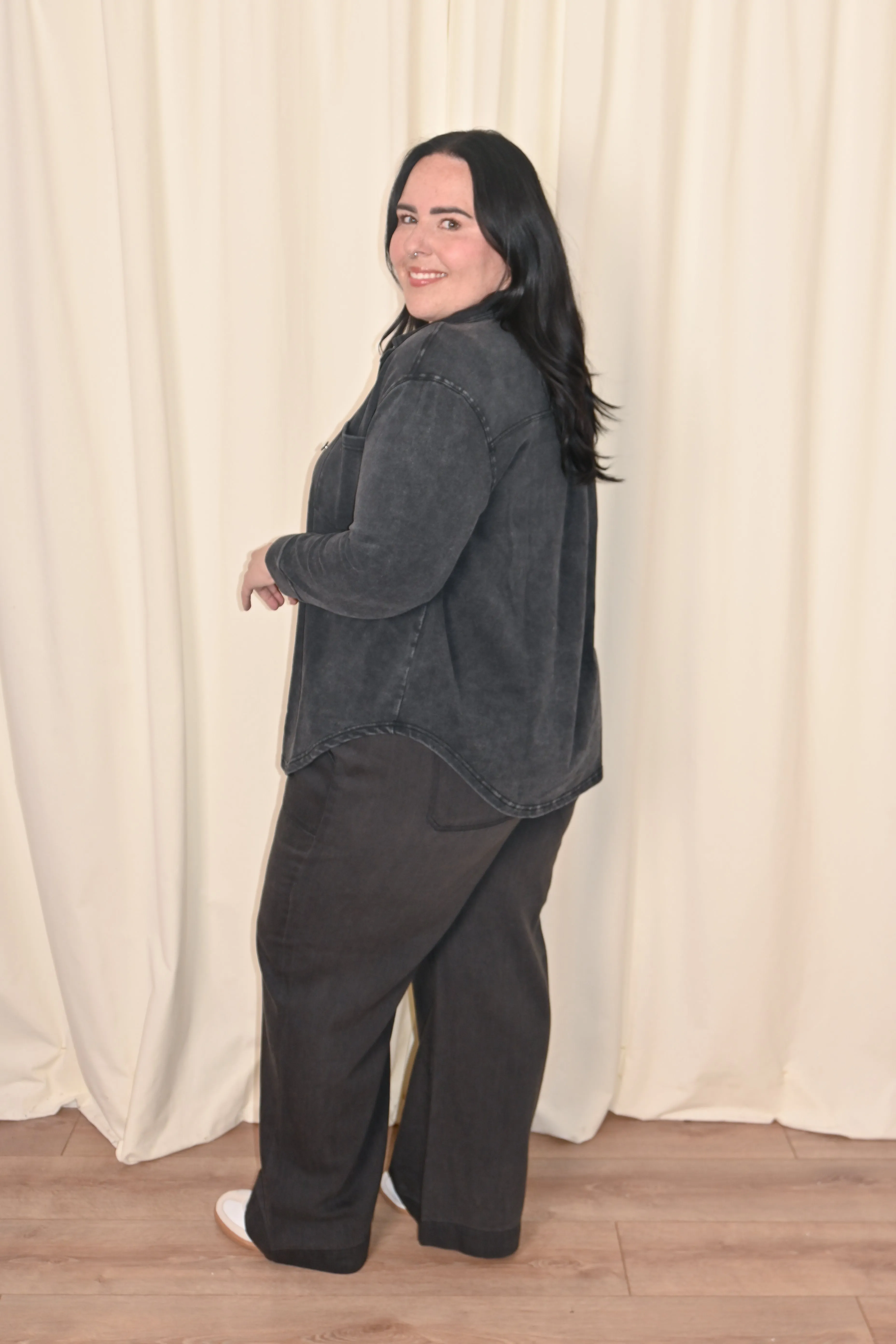 CURVE Knit Denim Shirt sold by Valencia Boutique product image thumbnail 2