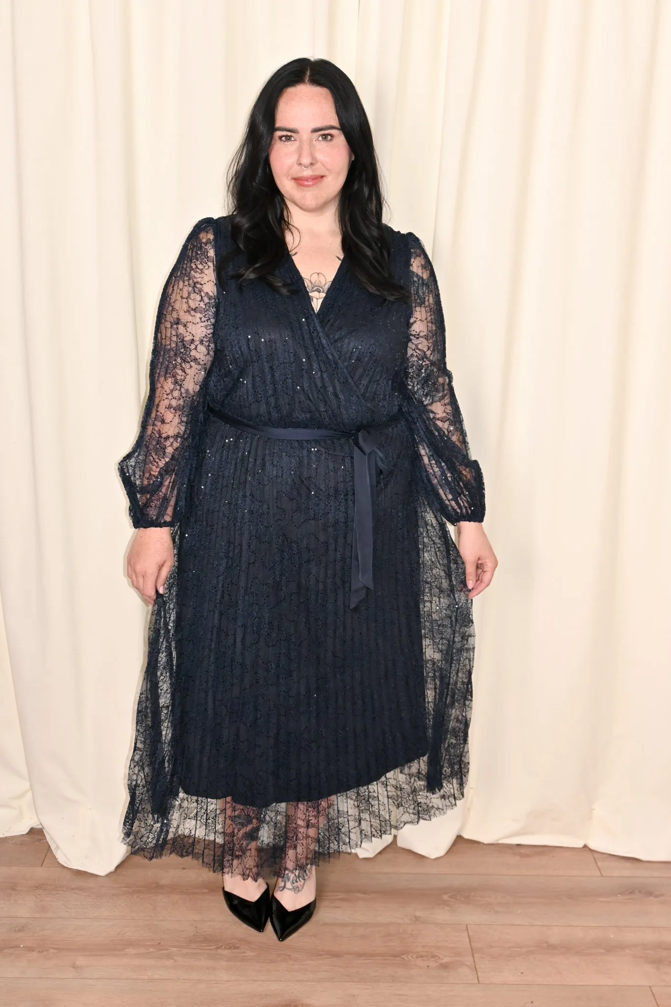 CURVE Lace Sequin Midi Dress sold by Valencia Boutique product image thumbnail 2