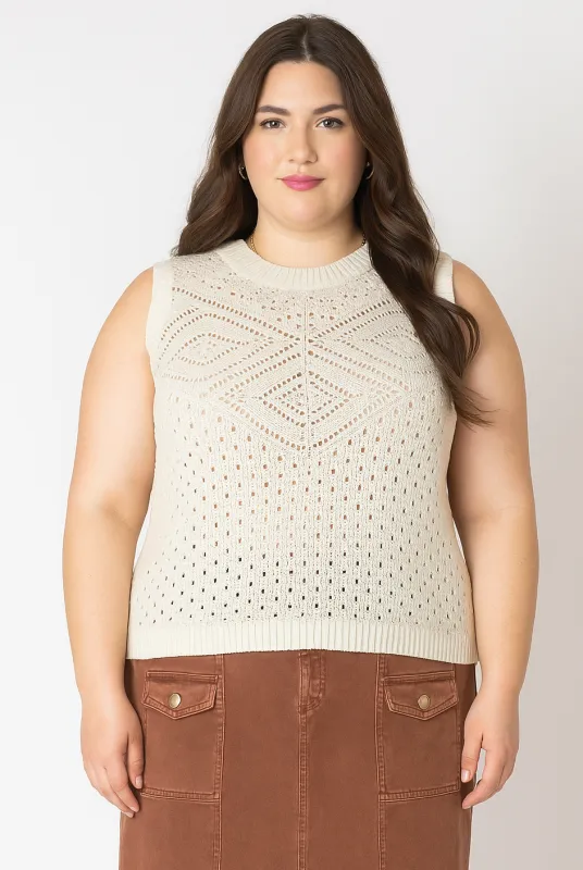 CURVE Pointelle Tank Sweater sold by Valencia Boutique