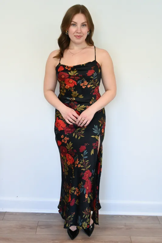 Low Back Floral Slip Dress sold by Valencia Boutique