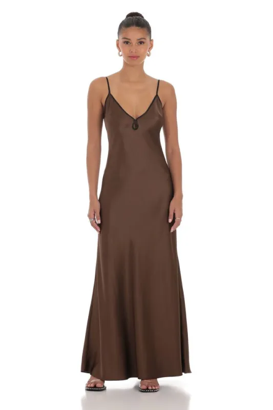 Mocha Slip Dress sold by Valencia Boutique