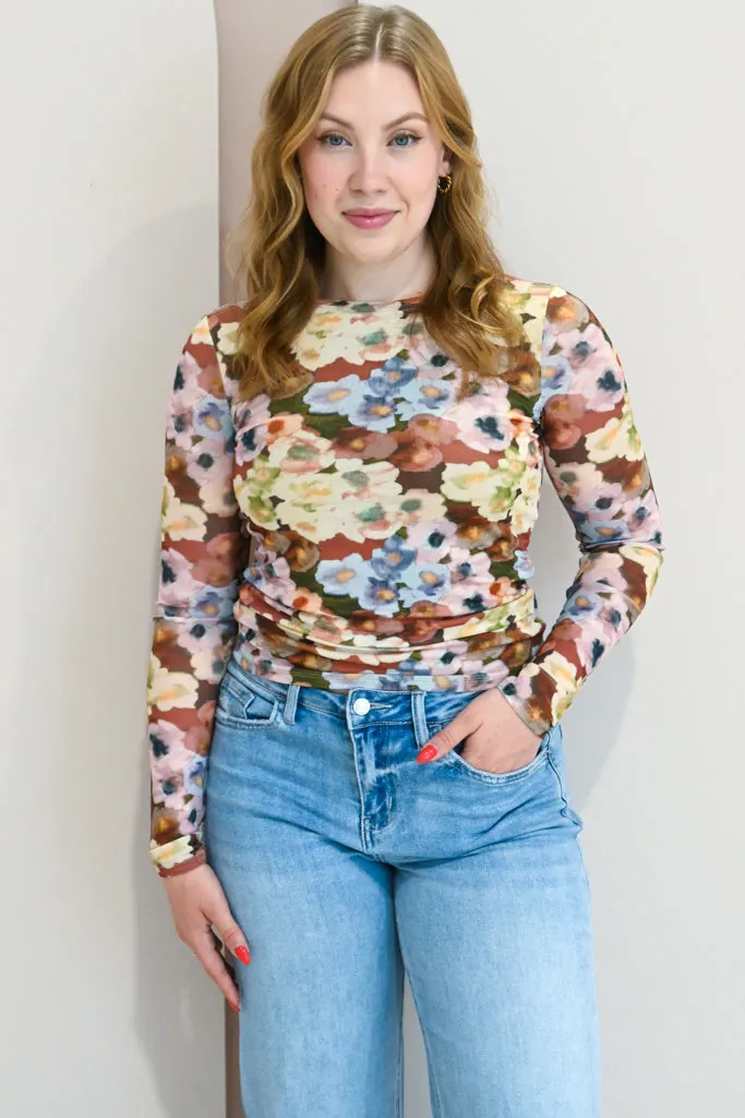 Mesh Floral Top sold by Valencia Boutique