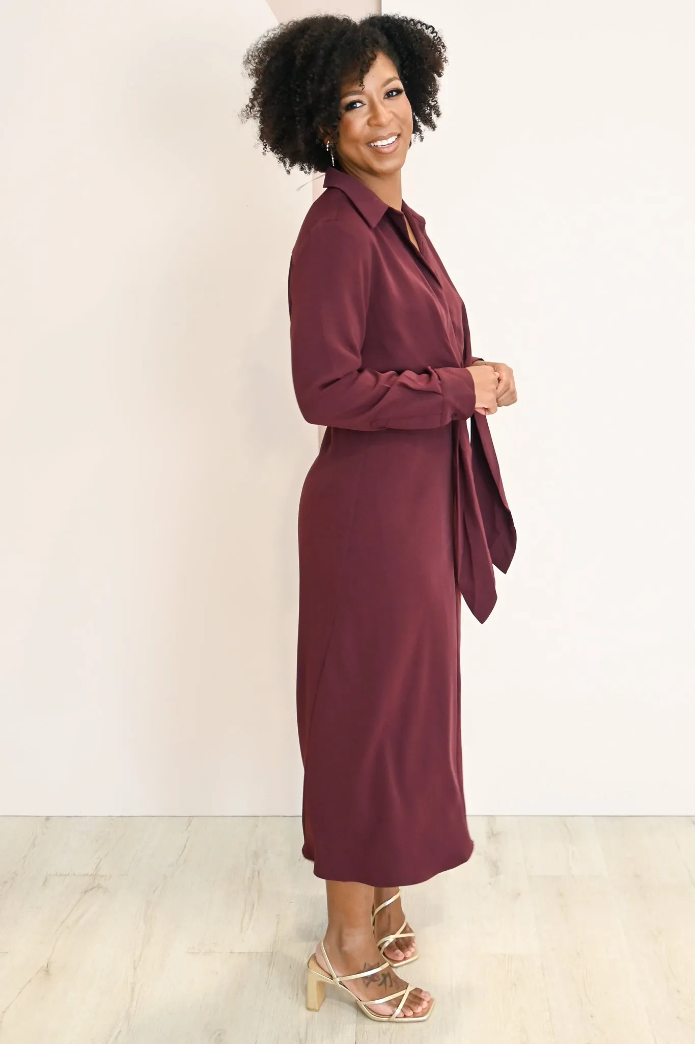 Cressida Tie Front Midi Dress sold by Valencia Boutique product image thumbnail 2