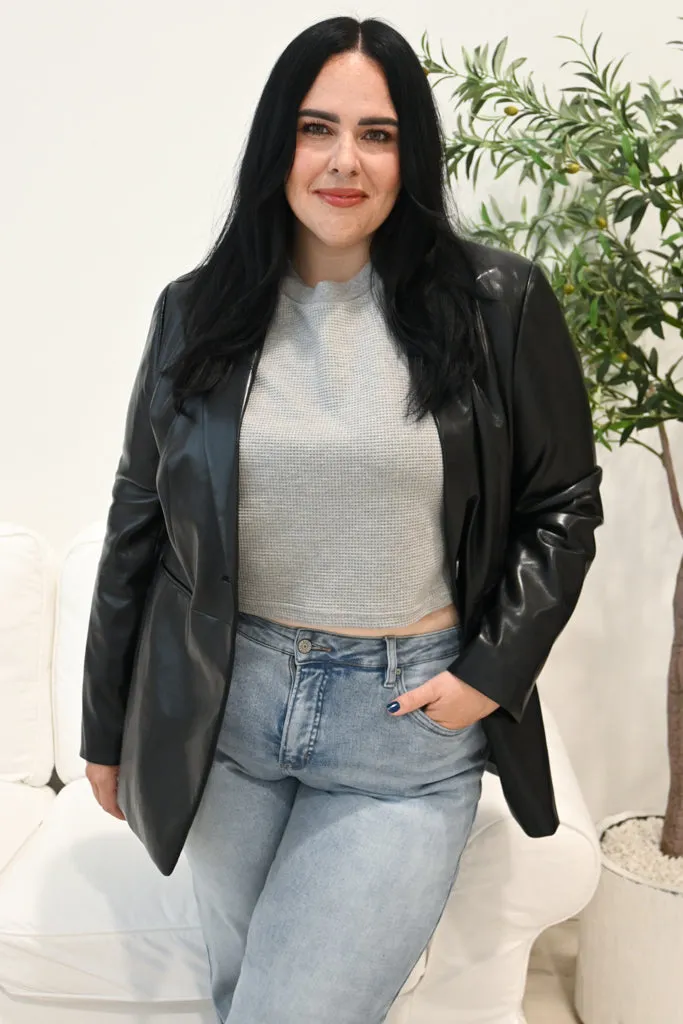 CURVE Faux Leather Blazer sold by Valencia Boutique product image thumbnail 2
