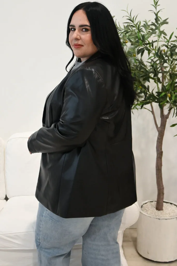 CURVE Faux Leather Blazer sold by Valencia Boutique product image thumbnail 3